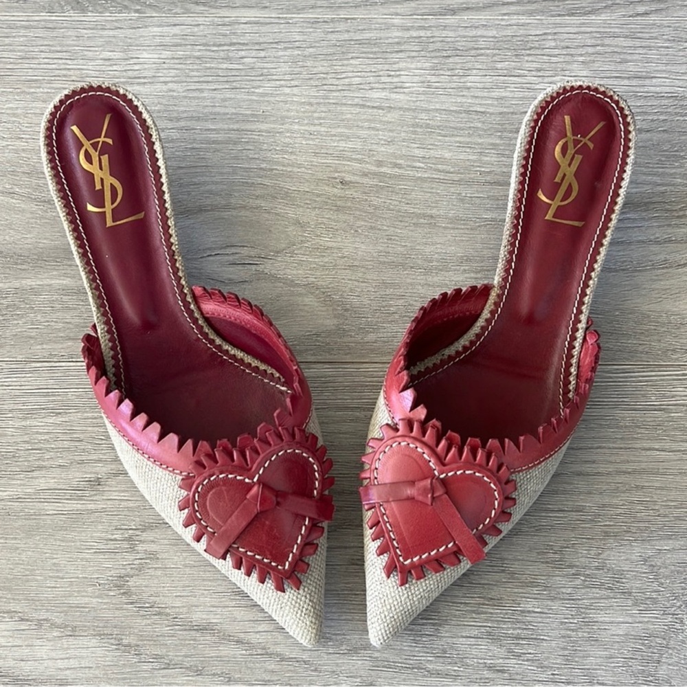 (CHECK NEW LISTINGS - for similar/cheaper options) 🧡 YSL kitten heart heels